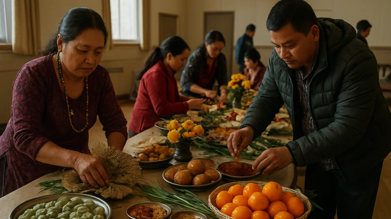Documentary editorial photograph, soft natural daylight, Tamang f